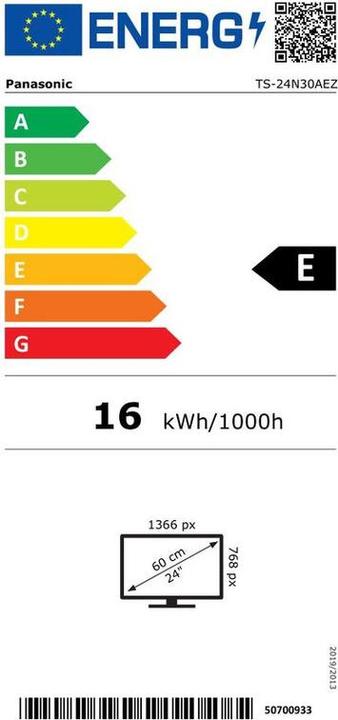 Energie-Label Panasonic TS-24N30AEZ sw LED-TV HDready,Multituner,Hotelmode (24", LCD, WXGA)
