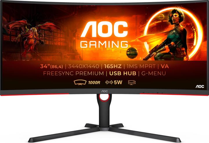 AOC CU34G3S/BK (3440 x 1440 Pixel, 34")