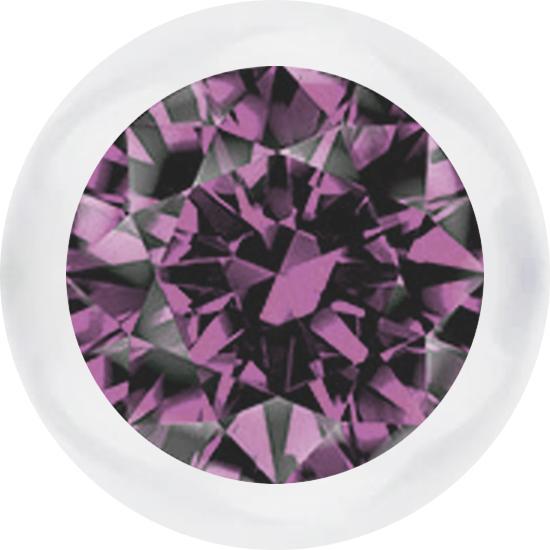 Star Piercing Kugel transparent mit Kristall hellviolett (ohne Messing, Bioflex)