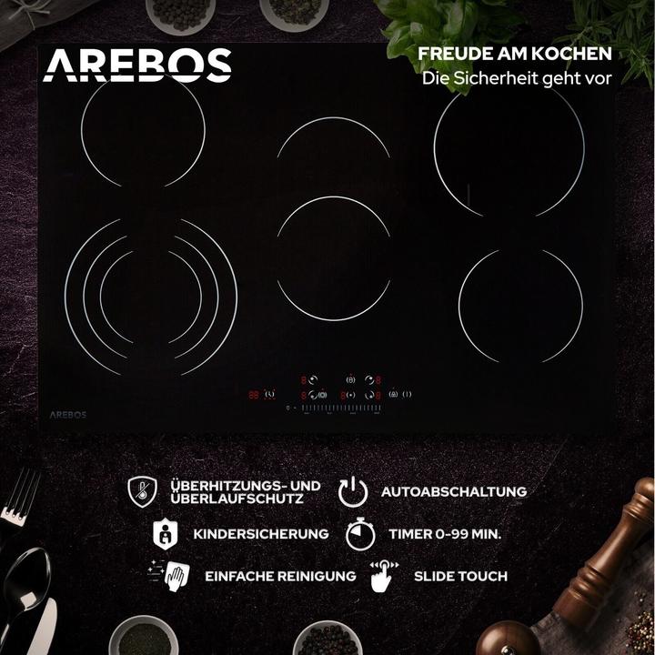 Actual product image Arebos Glass ceramic hob