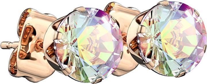 Image du produit Star Piercing Boucles d'oreilles en or rose avec cristal rond multicolore (Acier chirurgical 316L, sans laiton)