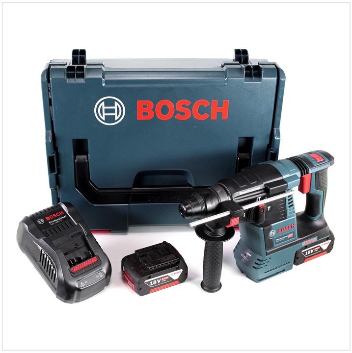 Produktbild Bosch Professional Bosch GBH 18V-26 Akku Bohrhammer 18V 2,6J brushless SDS-Plus + 2x Akku 5,0Ah + Ladegerät + L-Boxx (Akkubetrieb)