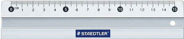 Staedtler Metall-Lineal, aus Aluminium, 150 mm lang Millimeter-Skalierung, geprägte Teilung, Tuschekante (150 mm)