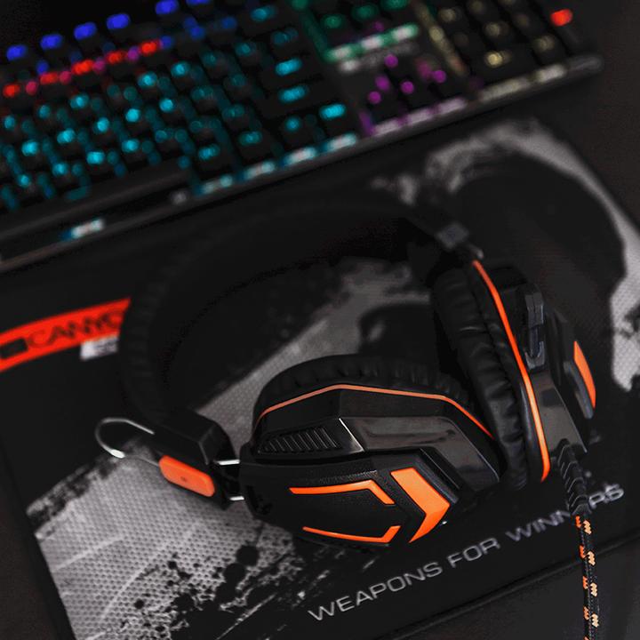 Produktbild Canyon Gaming Headset mit 3,5 mm Anschluss mit Mikrofon und Lautstärkeregler, Kabel 2 m, Schwarz CND (Kabelgebunden)