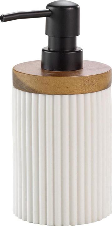 Produktbild Casativo Badezimmer-Set, weiss mit Akazienholzstreifen