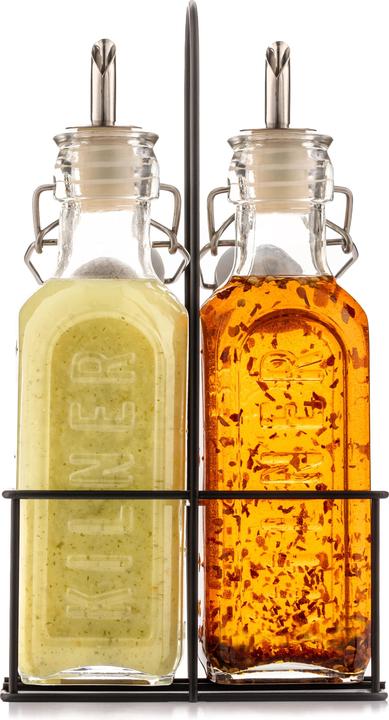 Kilner Set di dispenser per aceto/olio con supporto 2x 0,3 l (300 ml)