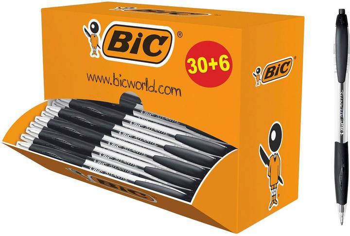 Produktbild Bic Atlantis Classic, Clip-on retractable ballpoint pen, Refillable, Black, 36 pc(s) (Schwarz, Transparent, 36 x)