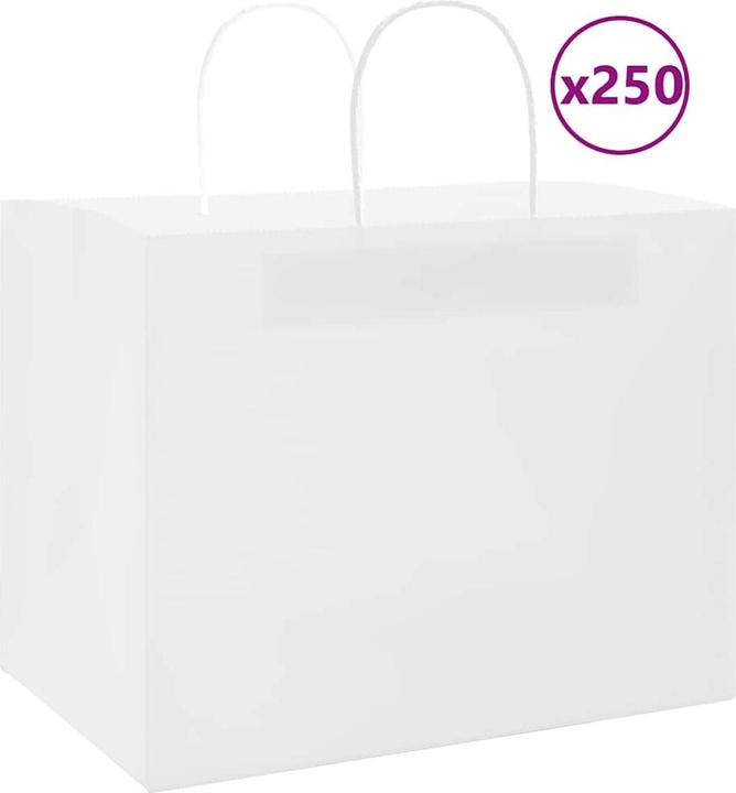 Actual product image VidaXL Kraft paper bags 250 pcs. with handle white 32x22x24 cm paper bag (Gift bag, 250 x)