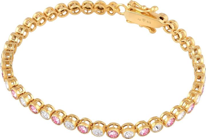 Produktbild Elli PREMIUM Armband Tennis-Armband Kristalle Rose 925 Silber (18 cm, 925er Sterling Silber, Glaskristall)