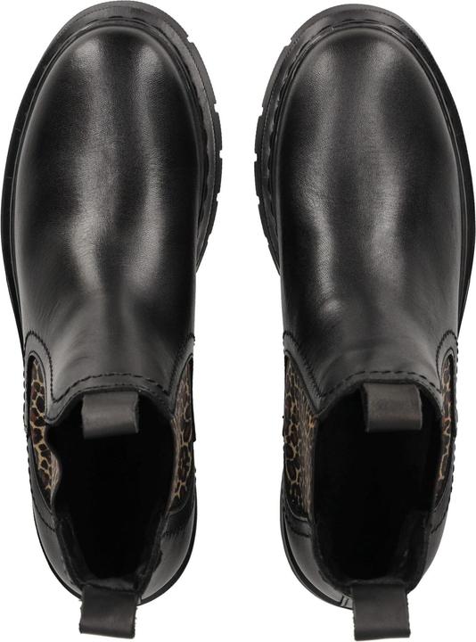 Produktbild Tamaris Entdecke die trendige Stiefelette mit Leo-Einsatz aus hochwertigem Leder-Textil-Mix von. Die (38)
