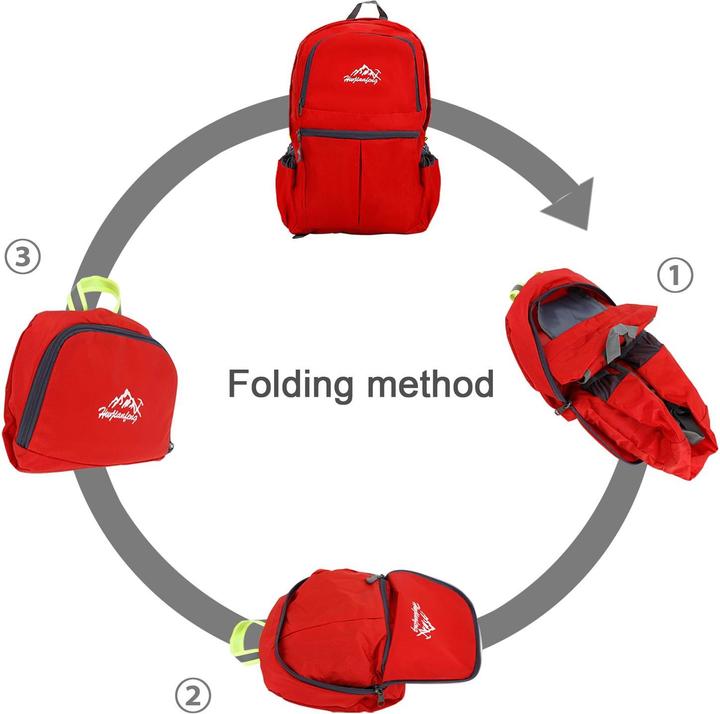 Produktbild Intirilife Faltbarer Rucksack in Rot (36 l)