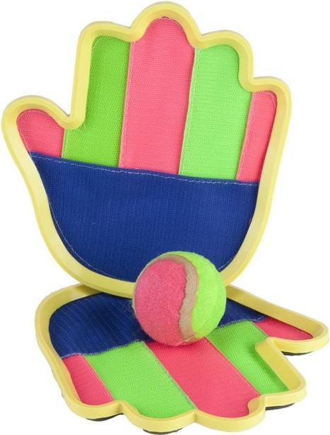 Produktbild Besttoy Klettballspiel in Handform – 2 Klettfang-Schalen + 1 Fangball