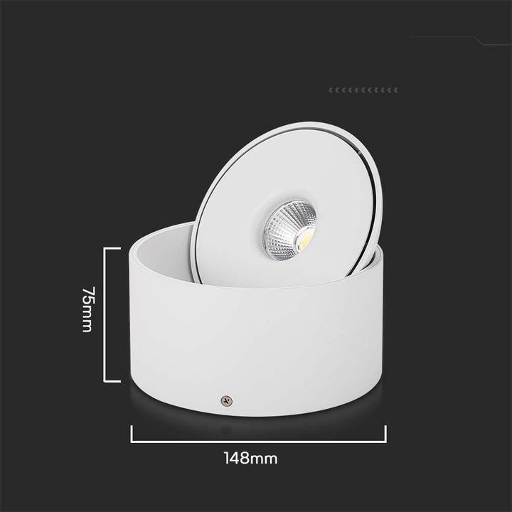 Produktbild V-TAC Oprawa Natynkowa Downlight 20W Uchylna CRI90 CCT Biała VT-2825 3000K-4000K-6400K 1408lm (1408 lm)