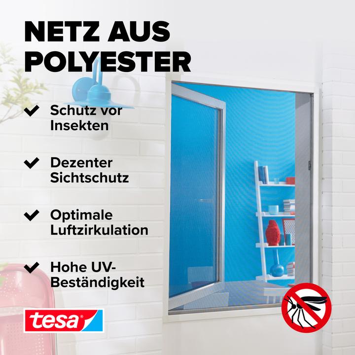 Actual product image tesa Insect screen COMFORT for windows, with Velcro tape, self-adhesive, without drilling (130 x 150 cm)