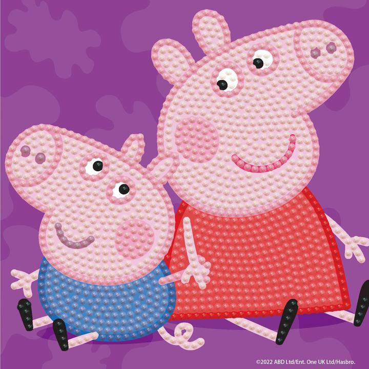 Productafbeelding Diamond Dotz DOTZIES® Original Diamond Painting Set Peppa Pig met 6 motieven: 2 plaatjes 15 x 15 cm, 2