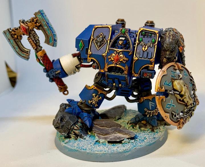 Produktbild Games Workshop Bjorn the Fell-Handed - Space Wolves Venerable Dreadnought - Murderfang (Kunststoff)