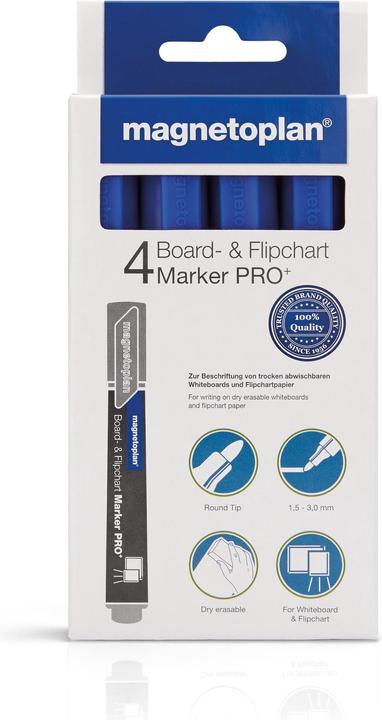 Immagine prodotto Magnetoplan Lavagna e pennarelli per lavagna a fogli mobili (Blu, 3 mm, 4 x)