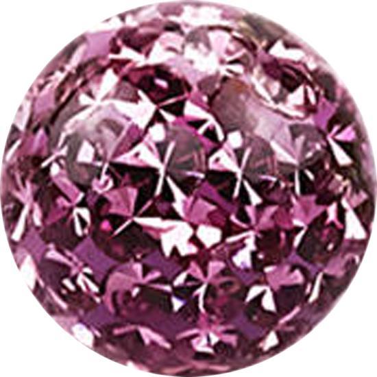 Actual product image Star Piercing Micro crystal ball light violet Epoxy protective coating (without brass, Surgical steel 316L)