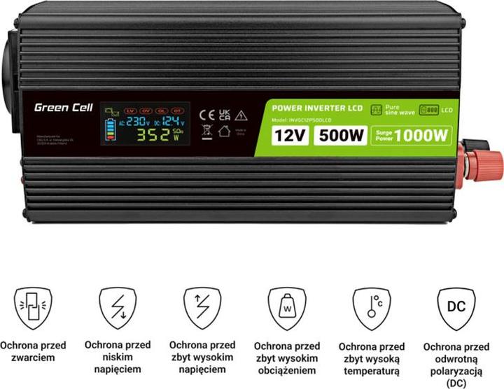 Immagine prodotto GreenCell Przetwornica LCD /1000W Czysty sinus z wywietlaczem