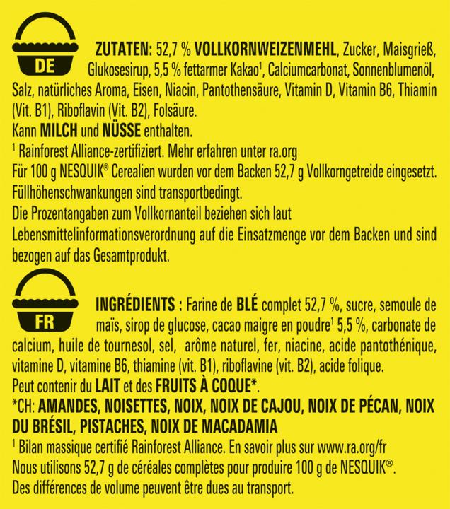 Valori nutrizionali e ingredienti Nesquik Cereali (625 g)
