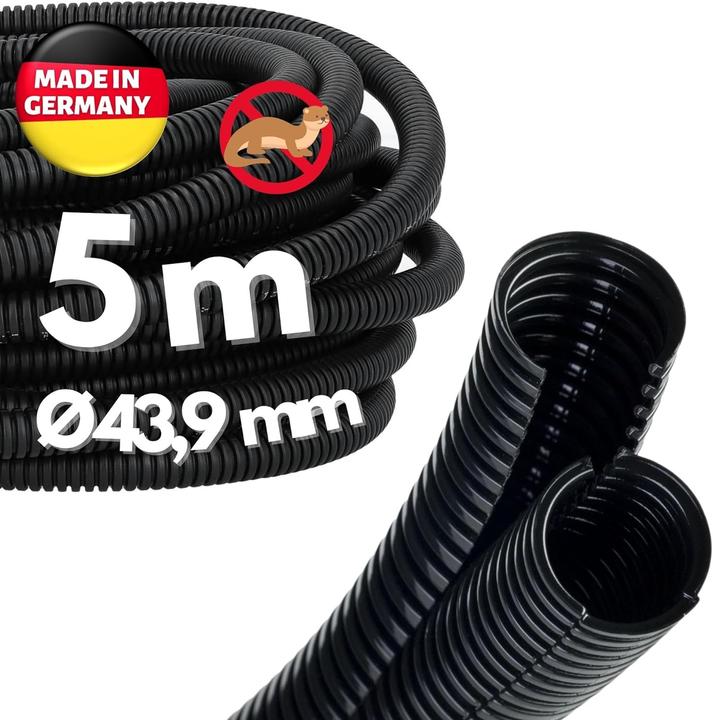Immagine prodotto Kalitec 5 Meter Wellrohr Twin NW 50 I Wellschlauch zweiteilig I Solarwellrohr I Marderschutzrohr I L (500 cm)