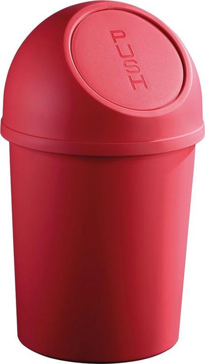 Actual product image Helit Waste bin with push-in flap, 6 litres, white round, made of PP, diameter: 216 mm, height: 375 m (6 l)