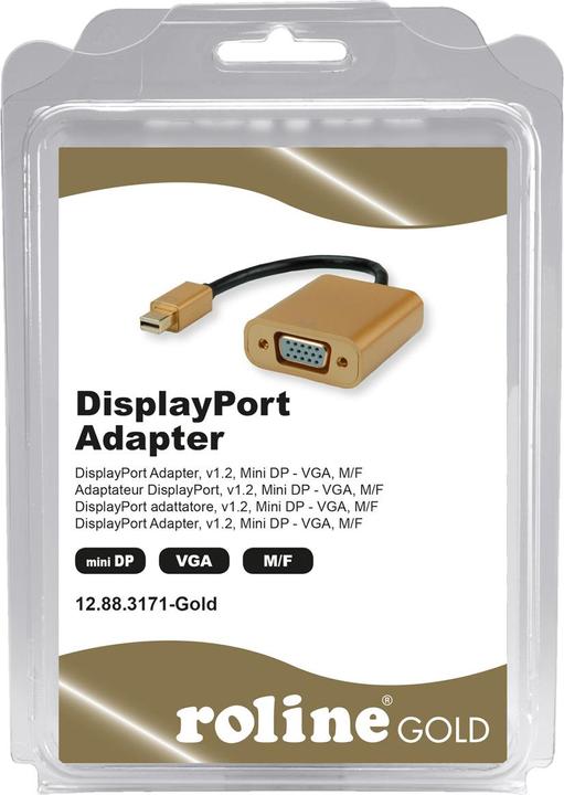Produktbild Roline Mini DP - VGA aktiv, gold (VGA, 10 cm)