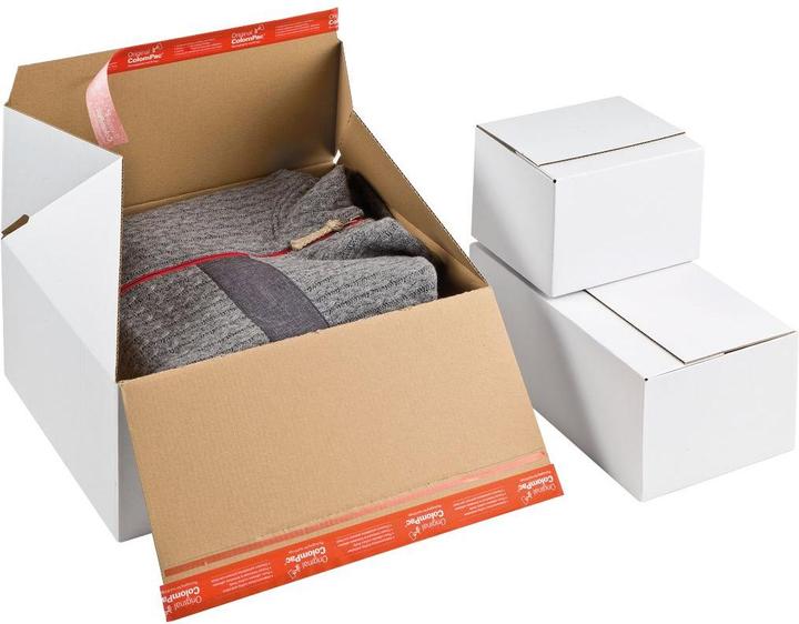 Produktbild Colompac Premium-Blitzbodenkarton CP 155, versch. Grössen, Z-Faltung, Selbstklebeverschluss, weiss,... (31 x 19 x 13.5 cm, 1 x)