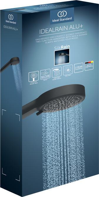 Image du produit Ideal Standard Douchette à main 2 fonctions Alu+ Diamètre : 100mm (2 Types de jets, 8 l/min)