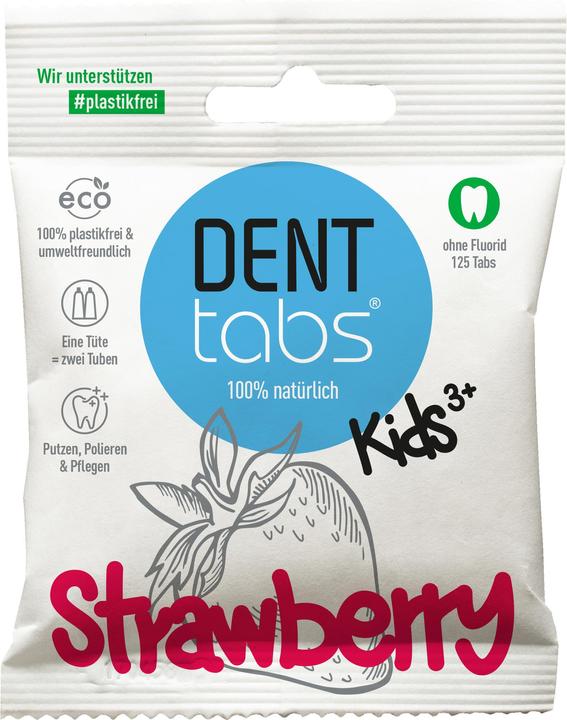 Denttabs Erdbeere ohne Fluorid