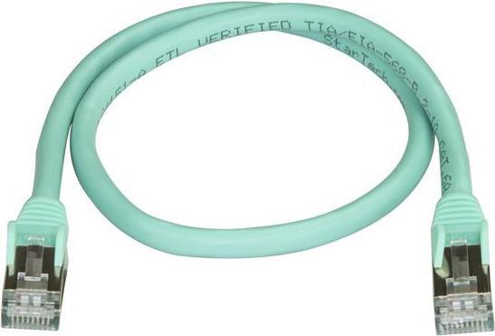 Actual product image StarTech Patch Cable Cat6a 0.5m Aqua (STP, CAT6a, 0.50 m)