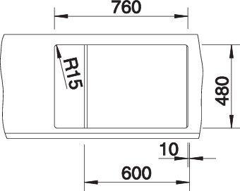 Productafbeelding Blanco Metra 6 S Compact (Ingebouwde gootsteen, 50 cm, 78 cm)
