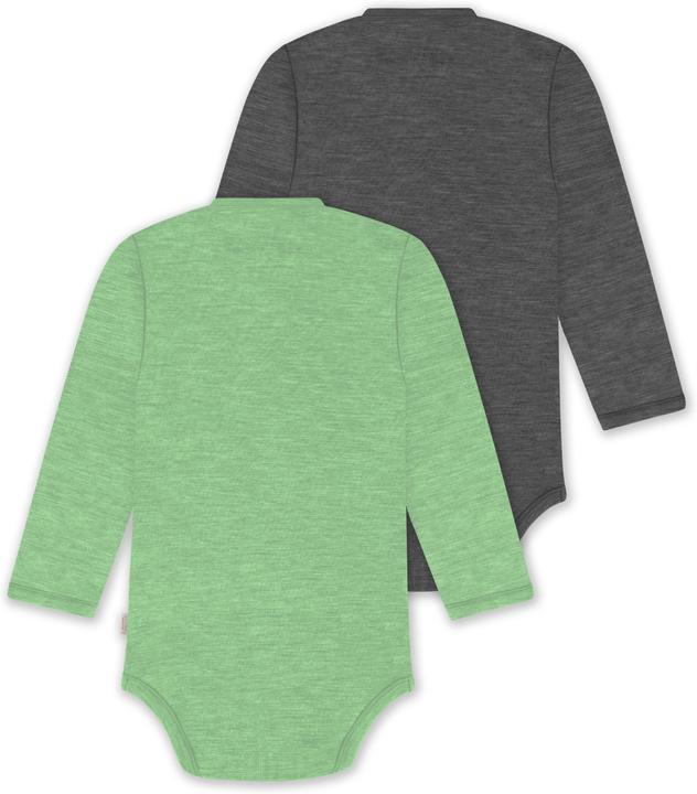 Produktbild Normani 2er Pack Bio Baby-Body Langarm Wickelbody aus Merinowolle für Junge und Mädchen - 9353 (56)