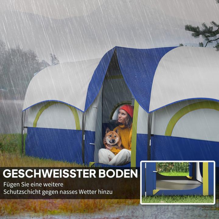 Image du produit Outsunny Campingzelt Oxfordstoff, Fiberglas Dunkelblau+Weiss (6 personnes)