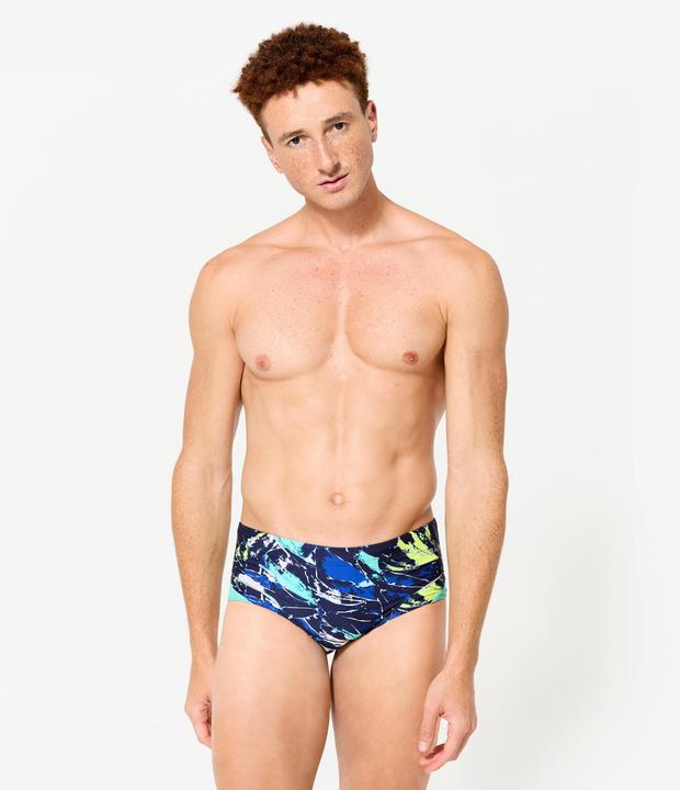 Produktbild Nabaiji Badehose Slip Herren Kastenform - 900 Motu blau/grün (40)