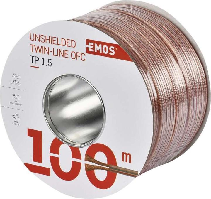 Produktbild Emos UTP-Kabel 2x1,5mm transparent, 100m (100 m)