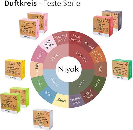 Actual product image Niyok 2 in 1 feste Dusche + Pflege Soft blossom