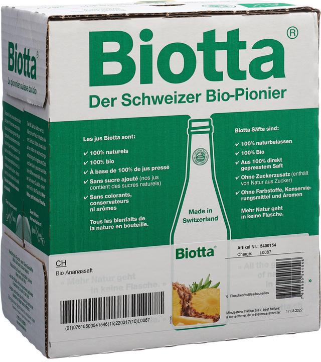 Image du produit Biotta Ananas (6 x 50 cl)