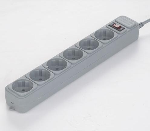 Gembird Overspanningsbeveiliging, 6 stopcontacten, 10 ft (6 x, CEE 7/3, 3 m)