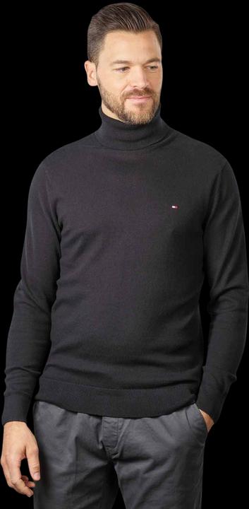 Tommy Hilfiger Pima CTN Cashmere Pullover Roll Neck Black