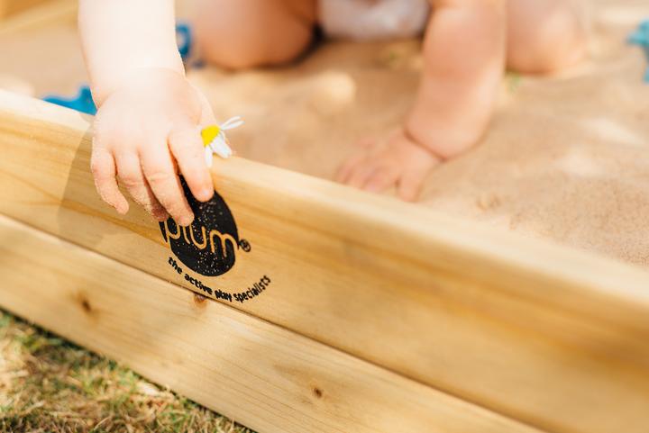 Actual product image Plum Play sandbox with storage compartment and protective cover