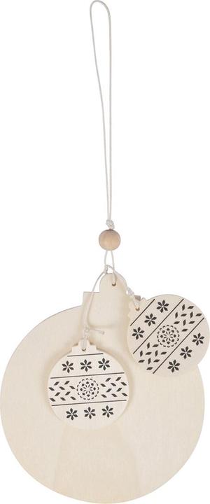 Produktbild Natura Punto 4er-Set Anhänger aus Holz, Rentier, Weihnachtskugel, Christbaum und Stern, zum Aufhängen