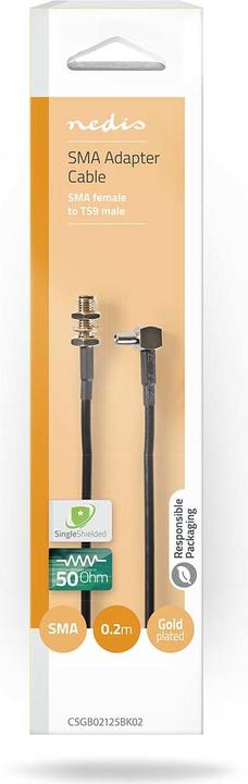 Immagine prodotto Nedis Cavo antenna | Presa SMA | TS9 | Placcato oro | 50 Ohm | Schermato individualmente | 0,20 m | (50 dB, Cavi antenna)