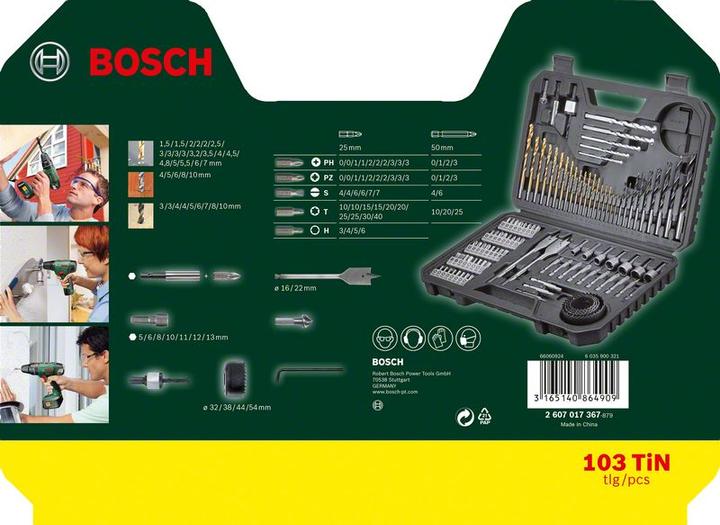 Produktbild Bosch Home & Garden V-Line Box, Bohrer- und Bit-Set, 103-teilig, Kegelsenker, Bithalter (6 mm, 7 mm, 8 mm, 10 mm, 3 mm, 4 mm, 5 mm)