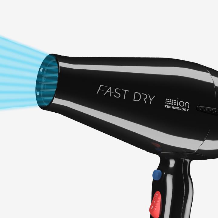 Actual product image Solis Fast Dry 360º ionic black professional hairdryer with 360° rotating cable (381)