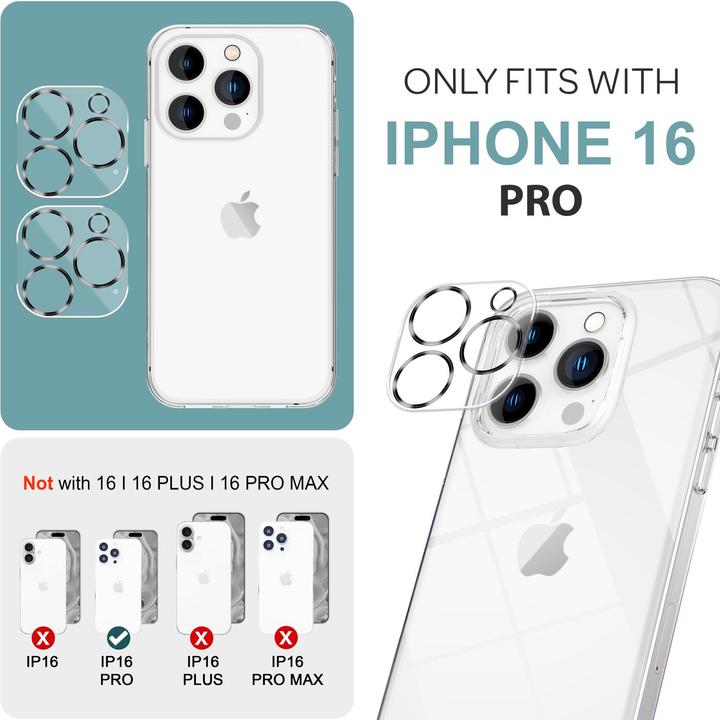 Produktbild Nalia 2x Kamera Schutzglas (2 Stück, Apple iPhone 16 Pro)