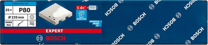 Immagine prodotto Bosch Professional Zubehör EXPERT M480 Rete di levigatura per levigatrice per cartongesso, 225 mm, G 80, 25 pezzi. (80)