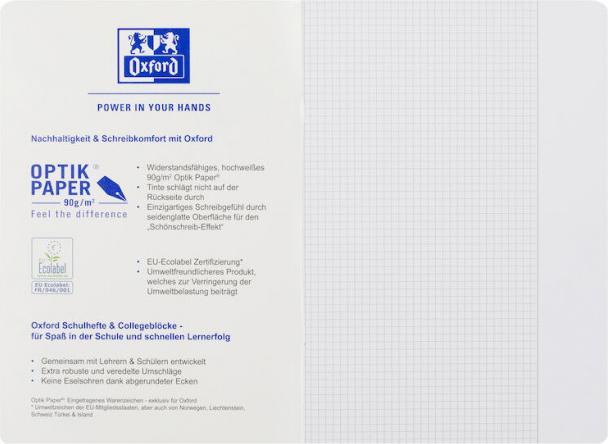 Actual product image Oxford Exercise book, A4, ruling 26 (A4, Checked, Soft cover)