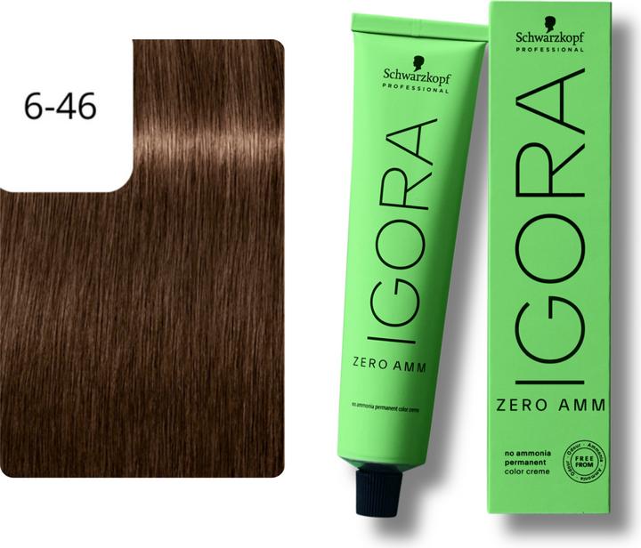 Actual product image Schwarzkopf Igora Zero AMM - 6-46 Dark Blonde Beige Chocolate (6-46 Dark blonde Beige chocolate)