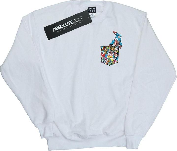 Actual product image Womens/Ladies Captain America Faux Pocket Sweatshirt (M)